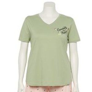 Sonoma Women's "Coconuts About Naps"  Sleepwear Top Green  XXL